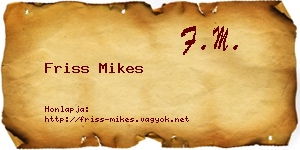 Friss Mikes névjegykártya
